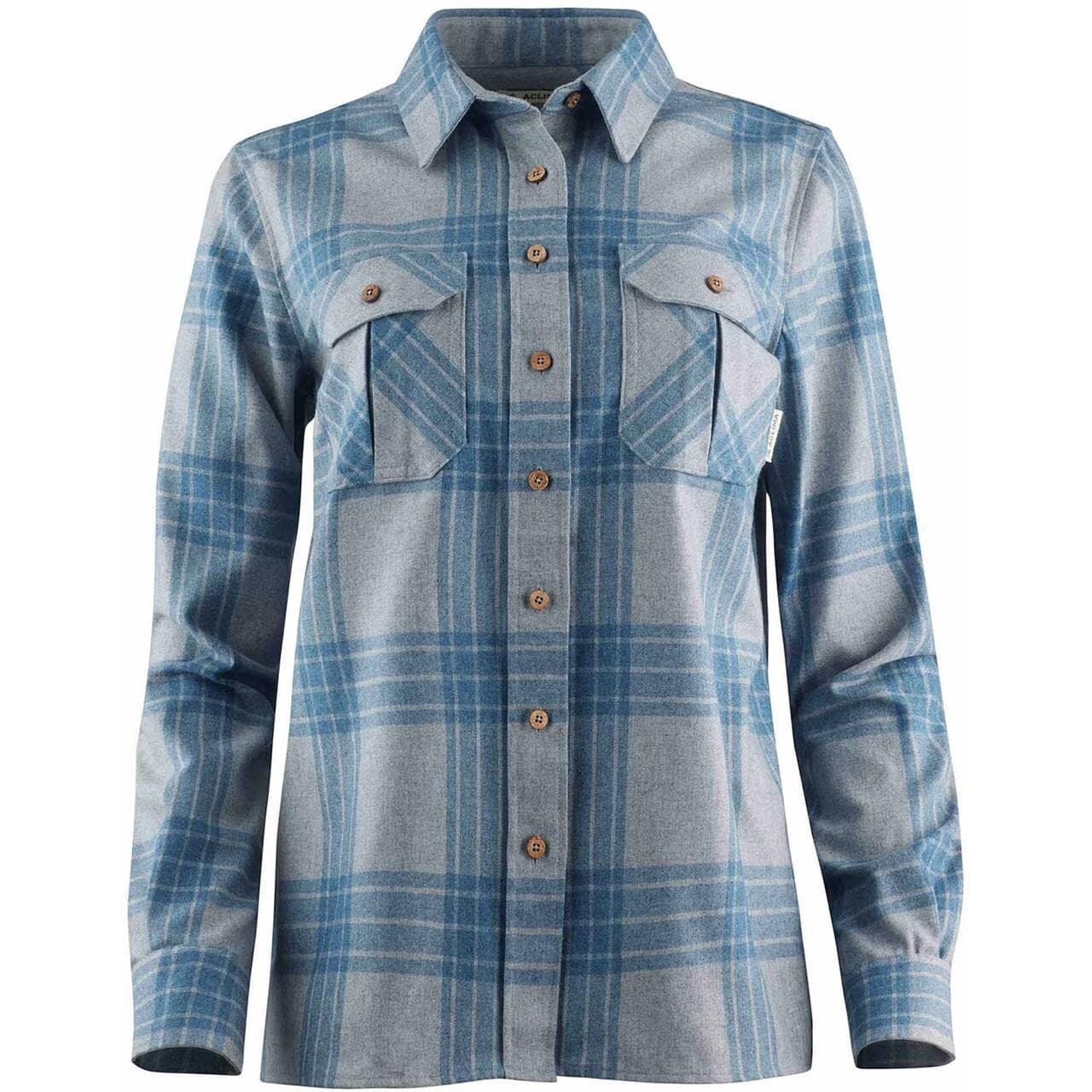 Aclima Womens LeisureWool Reborn Shirt (Grå (CHECK LIGHT GREY/JEANS) Small)