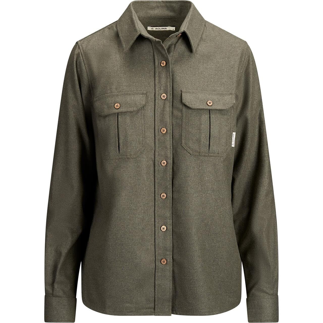 Aclima Womens LeisureWool Reborn Shirt (Grøn (FOREST MELANGE) Medium)