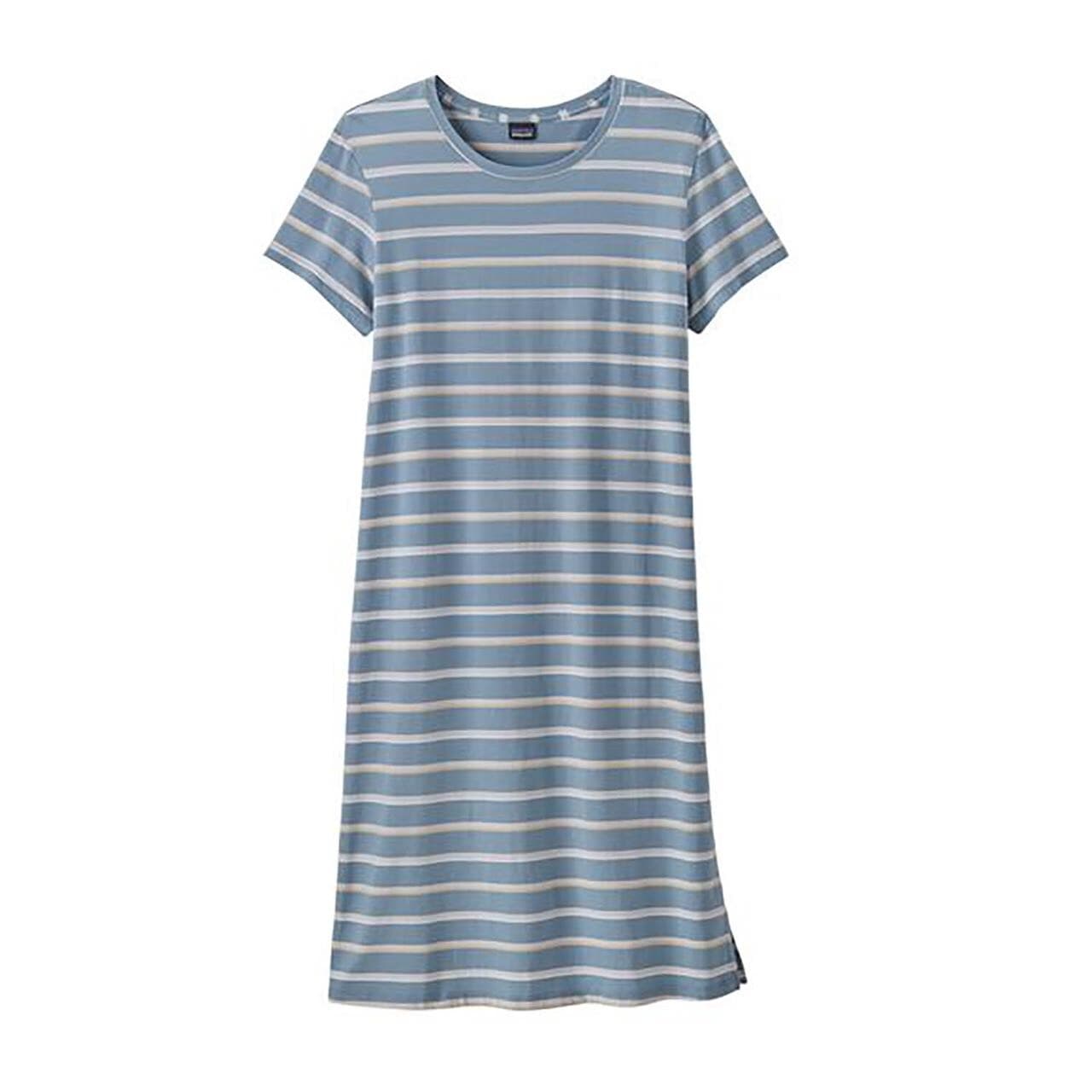 Patagonia Womens Regenerative Org Ctn T-shirt Dress (Grå (SUNSET STRIPE: LT PLUME GREY) Small)