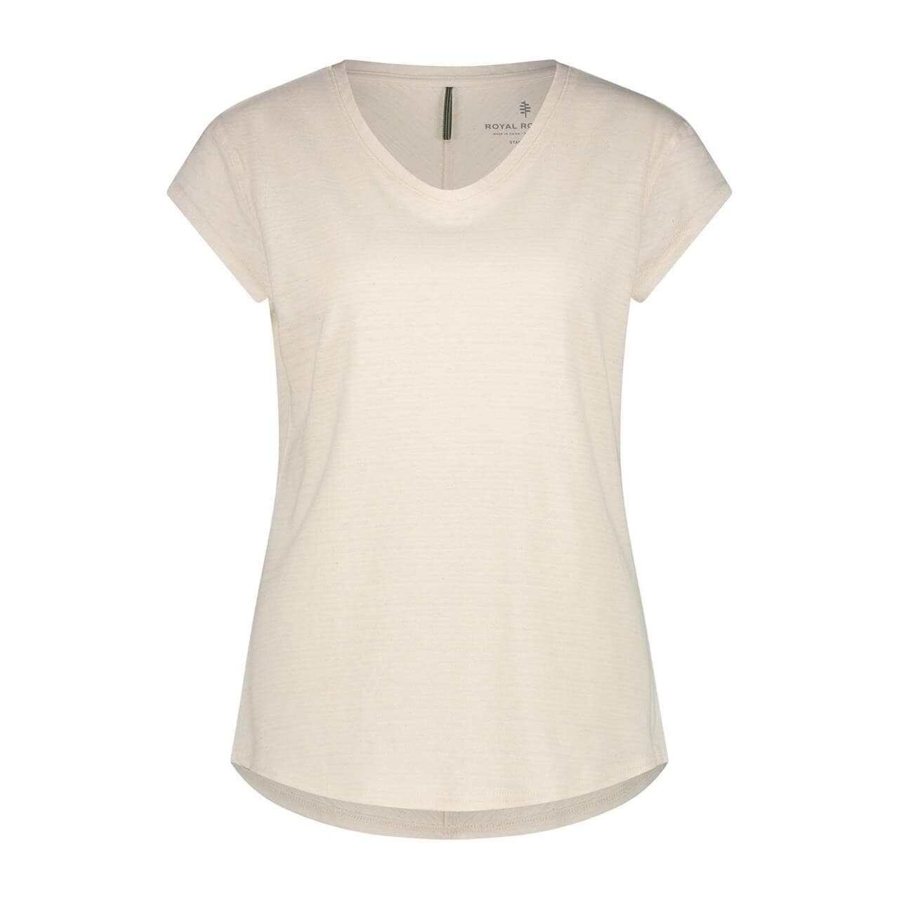 Royal Robbins Womens Vacationer V-neck S/S (Hvid (UNDYED) Small)