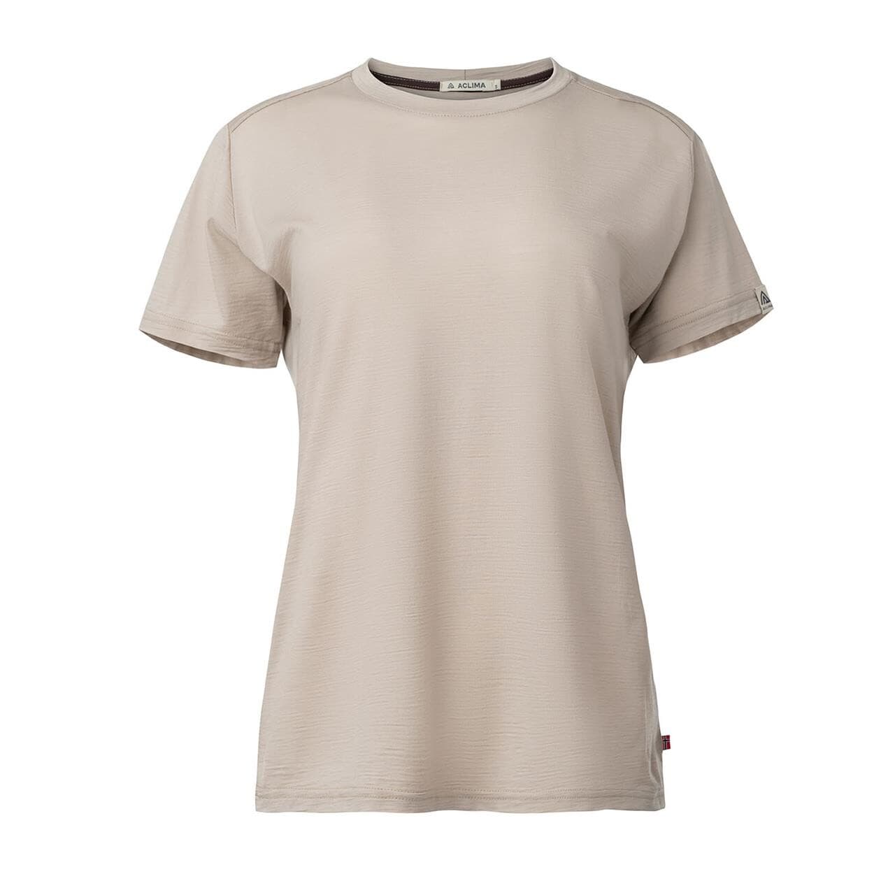 Aclima Womens LightWool 180 Classic Tee (Beige (SIMPLY TAUPE) X-large)