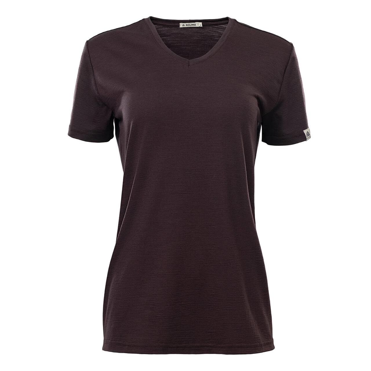 Aclima Womens LightWool 180 Loose Fit Tee (Lilla (CHOCOLATE PLUM) X-large)