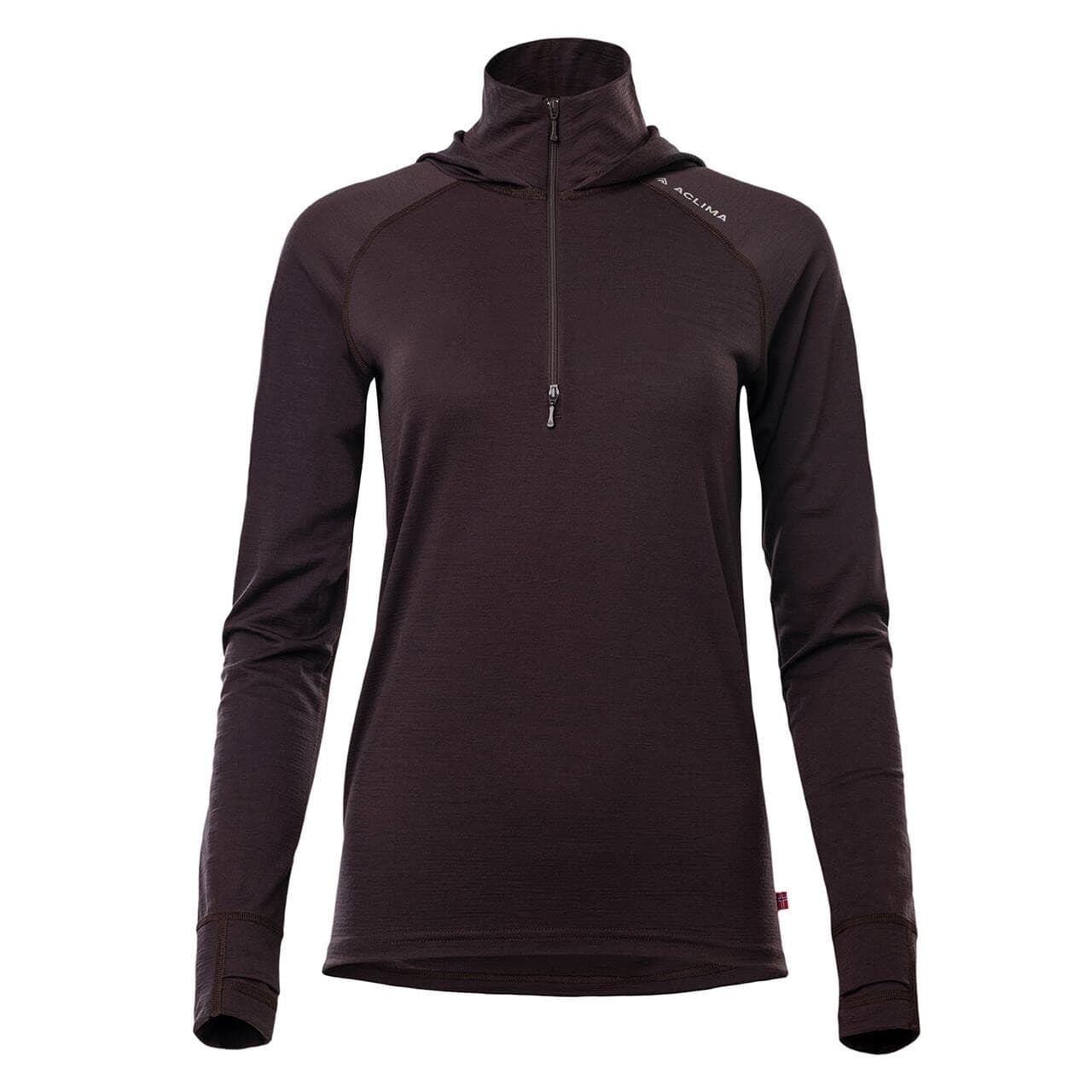 Aclima Womens LightWool 180 Hoodie (Lilla (CHOCOLATE PLUM) Medium)