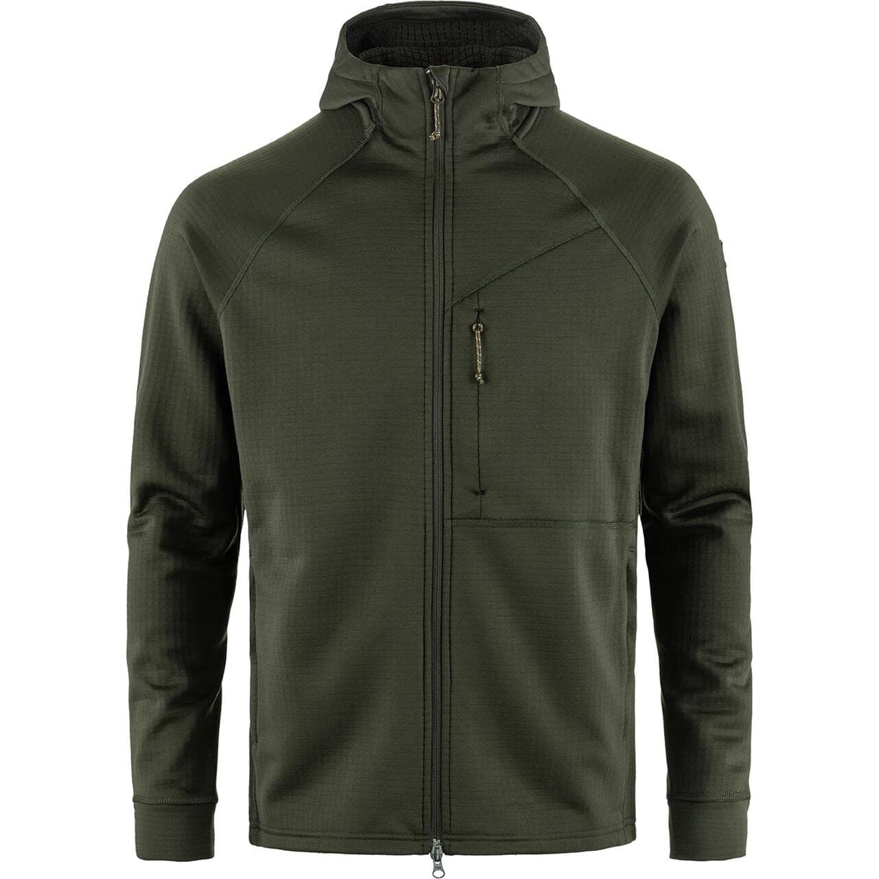 Fjällräven Mens Abisko Grid Fleece Hoodie (Grøn (DEEP FOREST/662) Large)