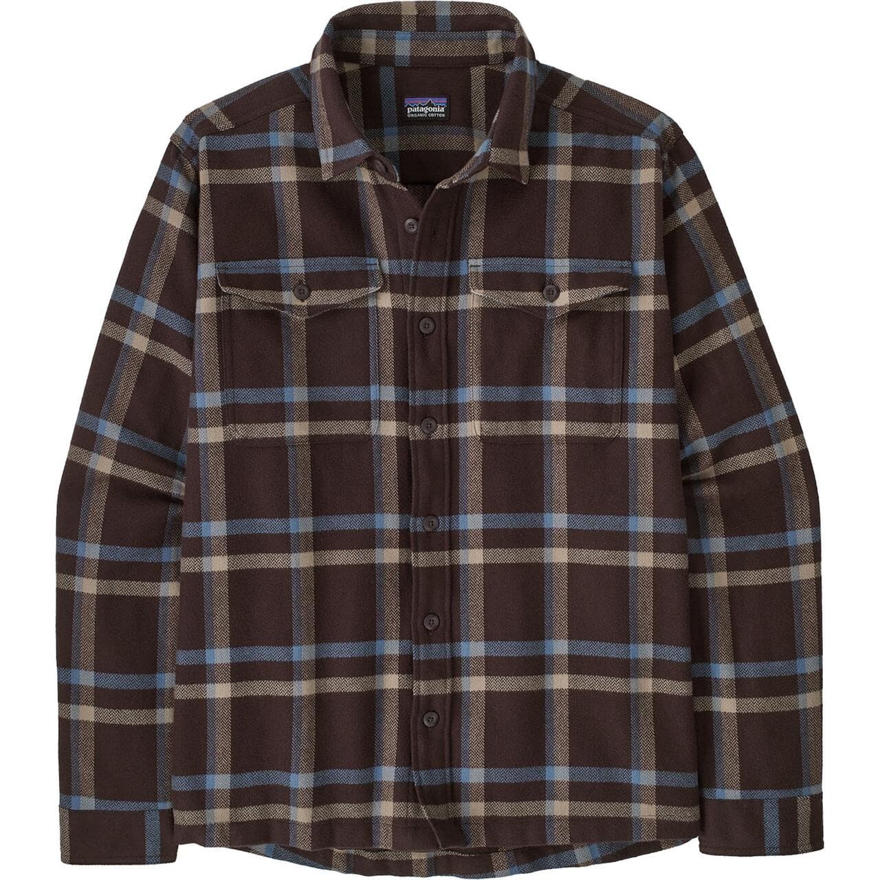 Patagonia Mens Fjord Flannel Shirt (Brun (CROSSING: DEN BROWN) X-large)