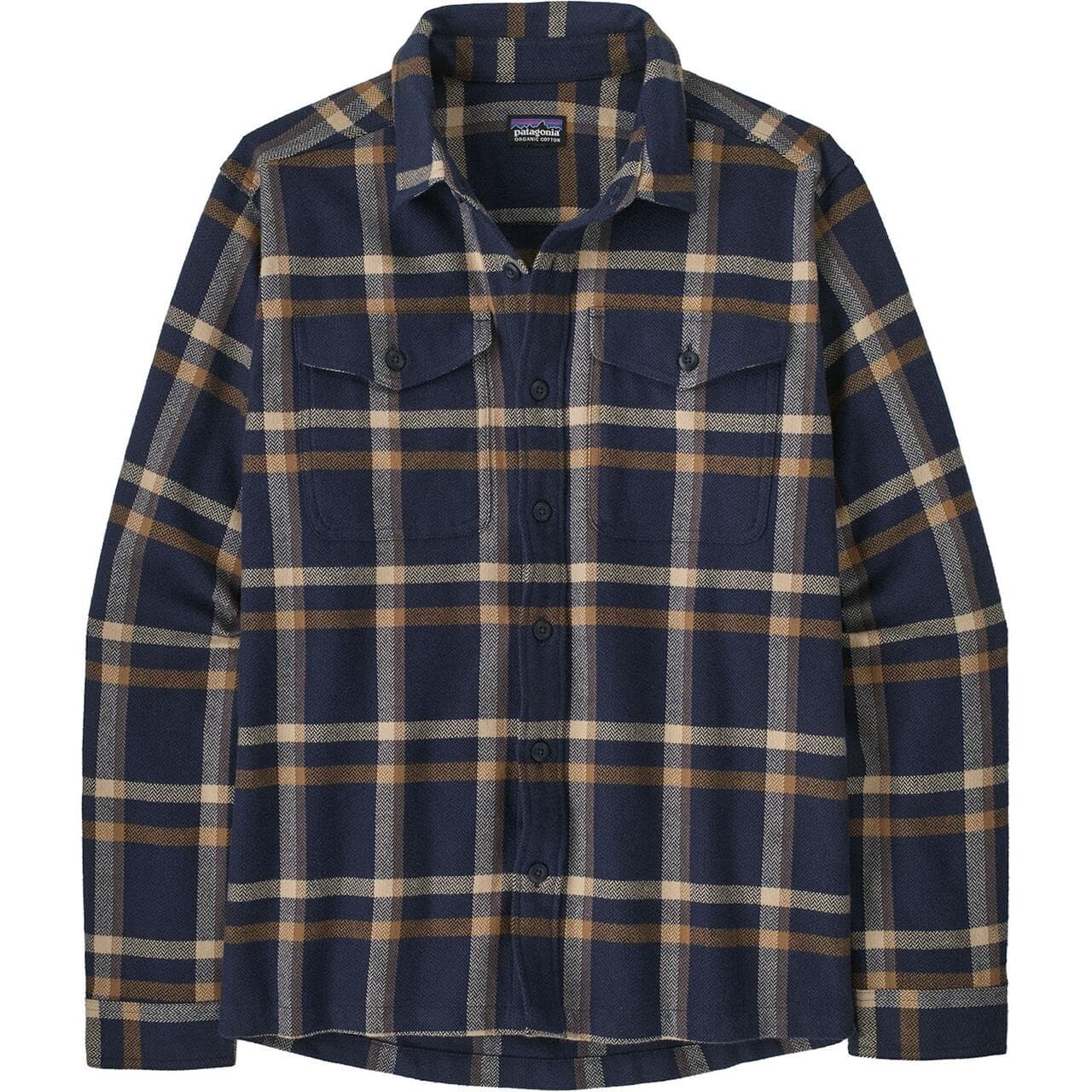 Patagonia Mens Fjord Flannel Shirt (Blå (CROSSING: NEW NAVY) Large)