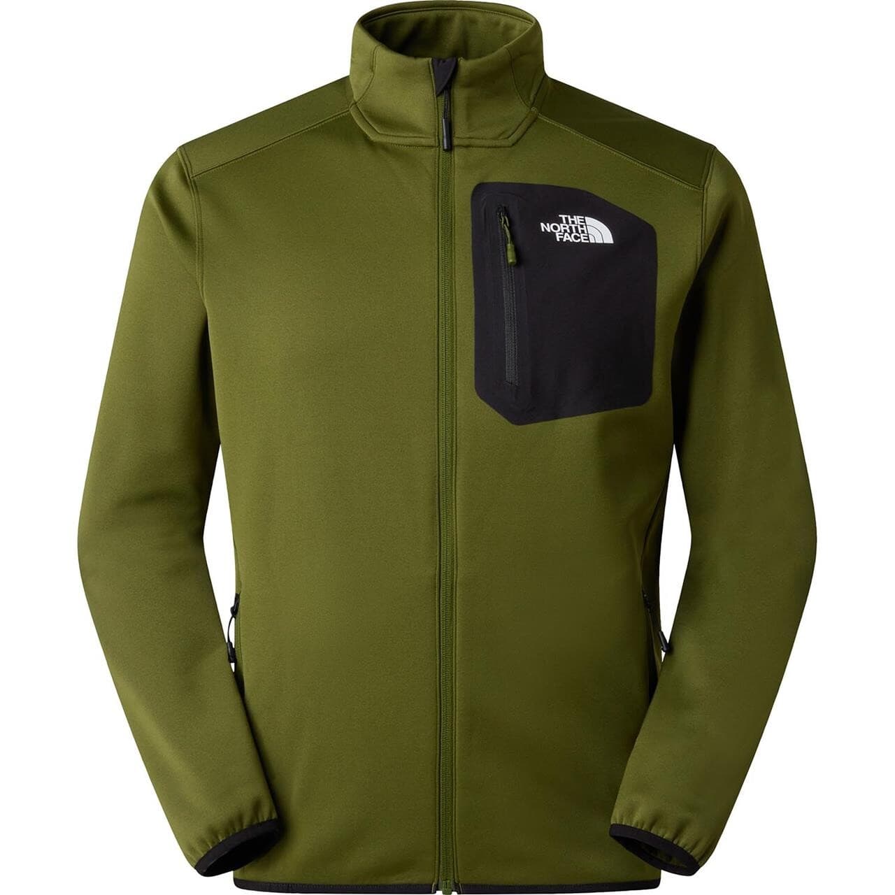 The North Face Mens Crest Full Zip (Grøn (WOODLAND GREEN/TNF BLAC) Medium)