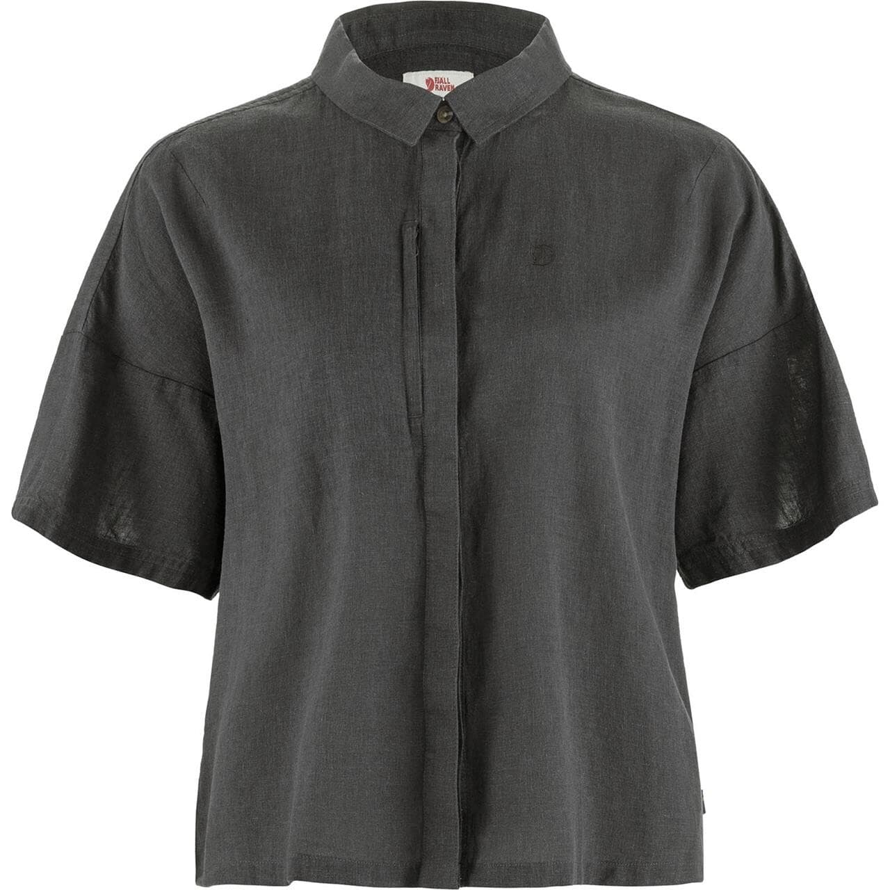 Fjällräven Womens Övik Hemp Camp Shirt S/S (Grå (DARK GREY/030) X-small)