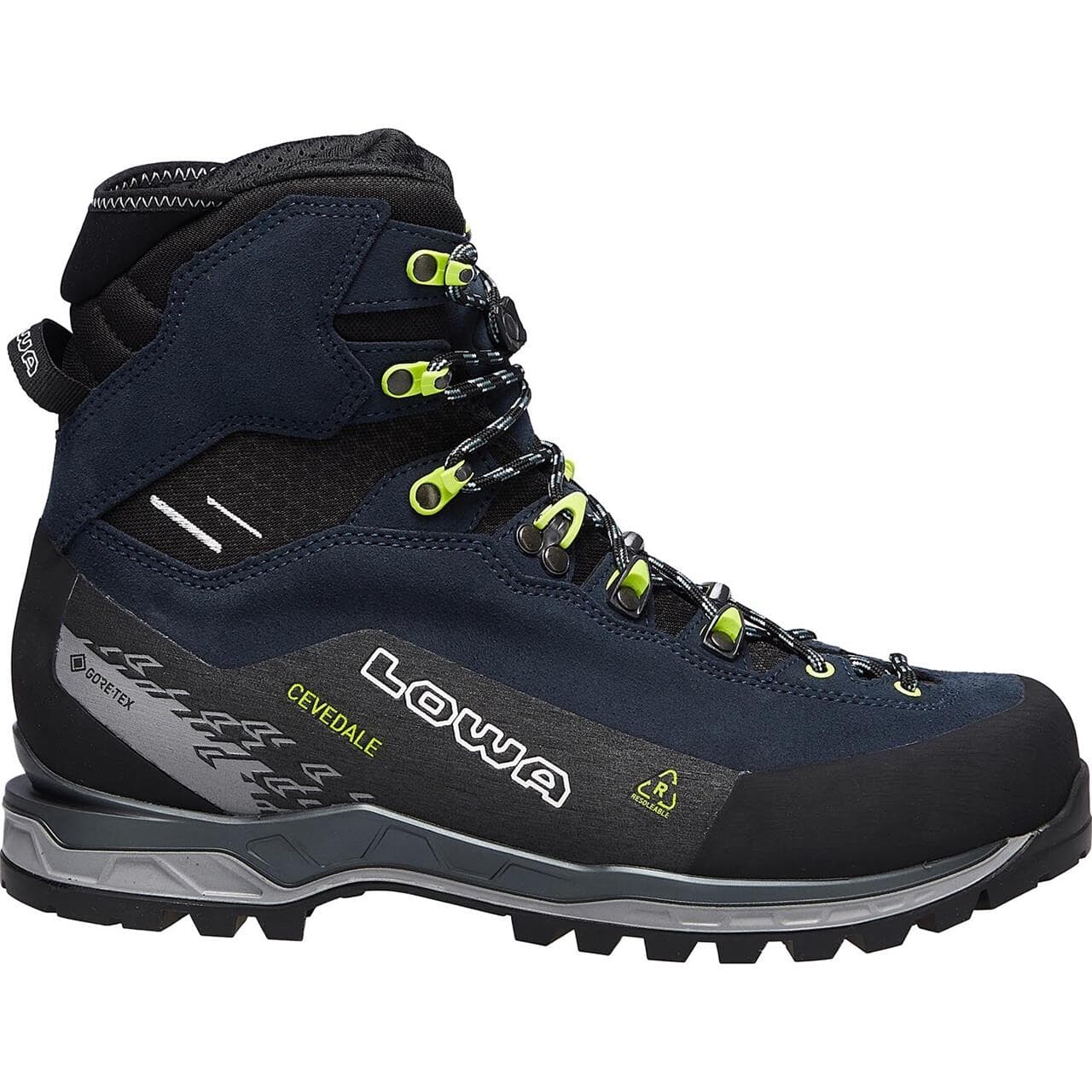 Lowa Mens Cevedale Pro GTX Mid (Blå (NAVY/LIME) 42)