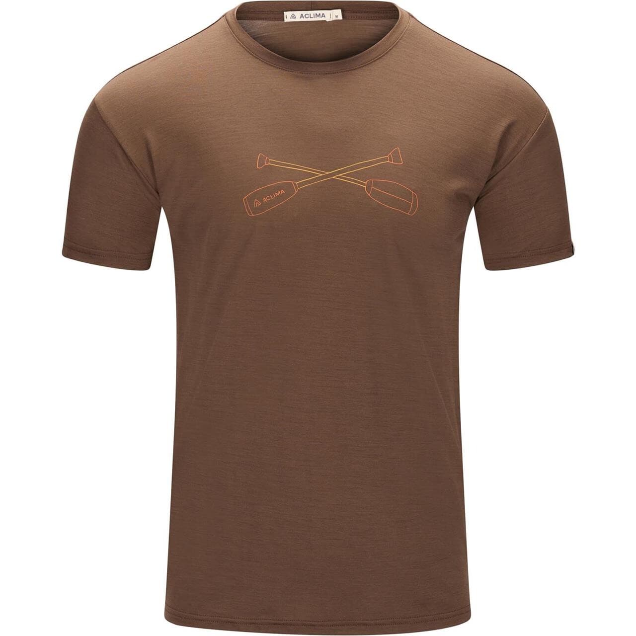 Aclima Mens LightWool 140 Tee Oars (Brun (DARK EARTH) Large)