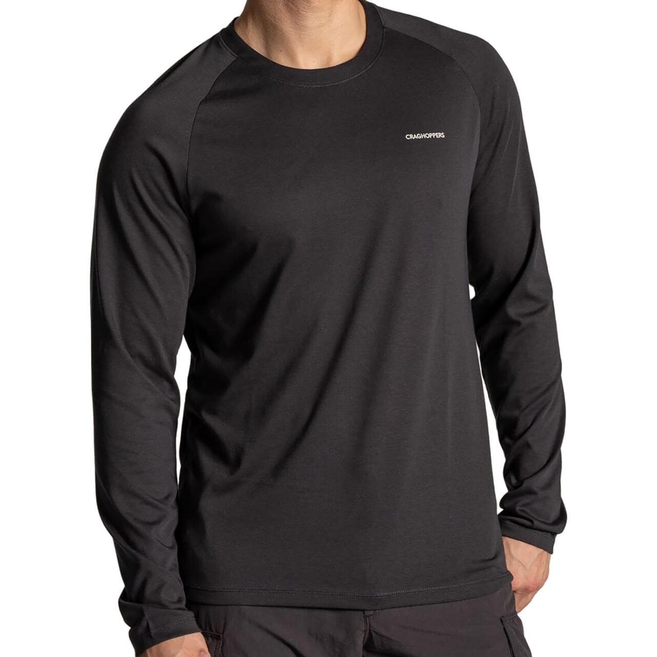 Craghoppers Mens Nosilife Nour Long Sleeved T-shirt (Sort (DARK IRON) Medium)