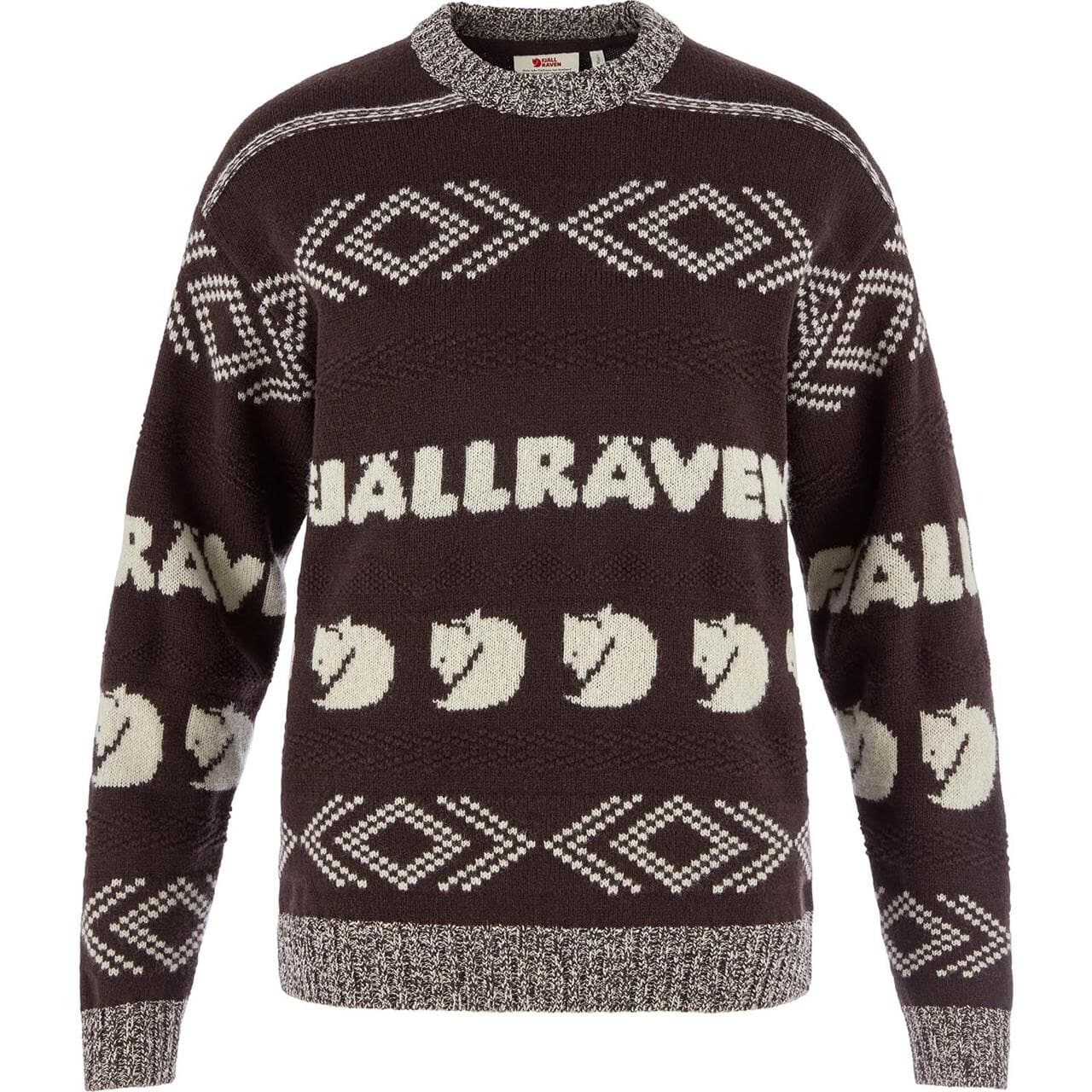 Fjällräven Womens Fjällräven Jacquard Knit (Brun (BLACK OAK-LIGHT BEIGE/294-191) XX-small)