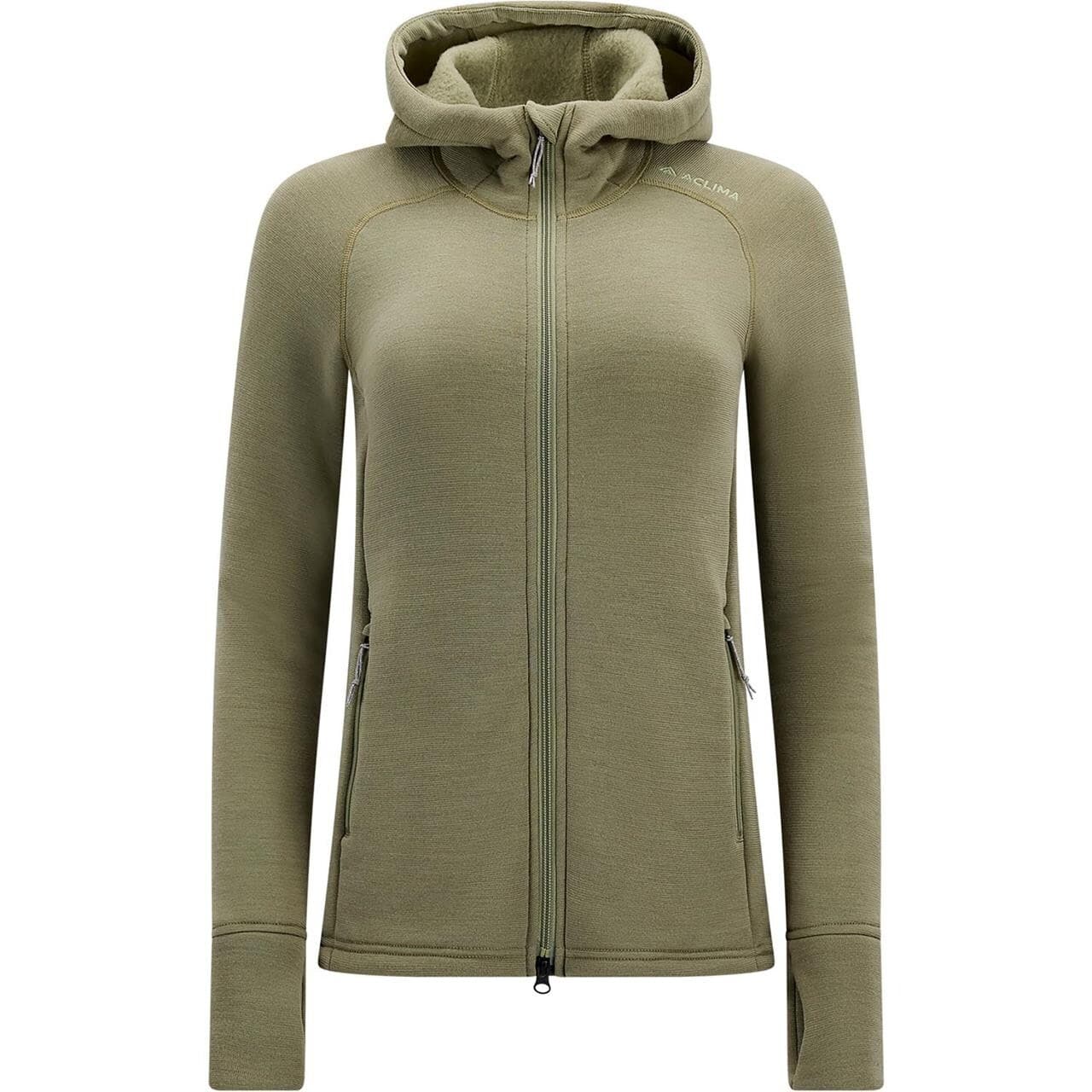 Aclima Womens Fleecewool Hooded Jacket (Grøn (ALOE) Medium)