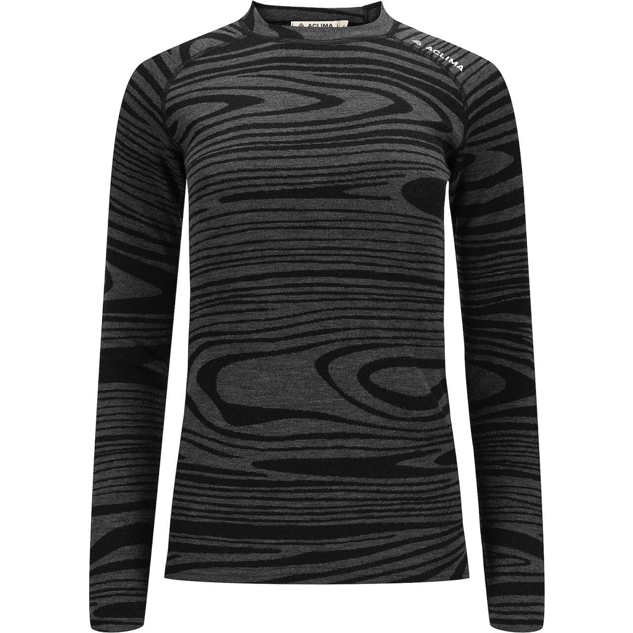 Aclima Womens WarmWool Motion Crewneck (Sort (BLACK MOTION) XX-large)