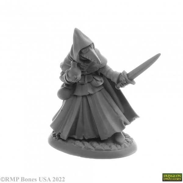 Reaper Bones USA Dungeon Dwellers: Brother Lazarus, Plague Doctor - Plastic Miniature