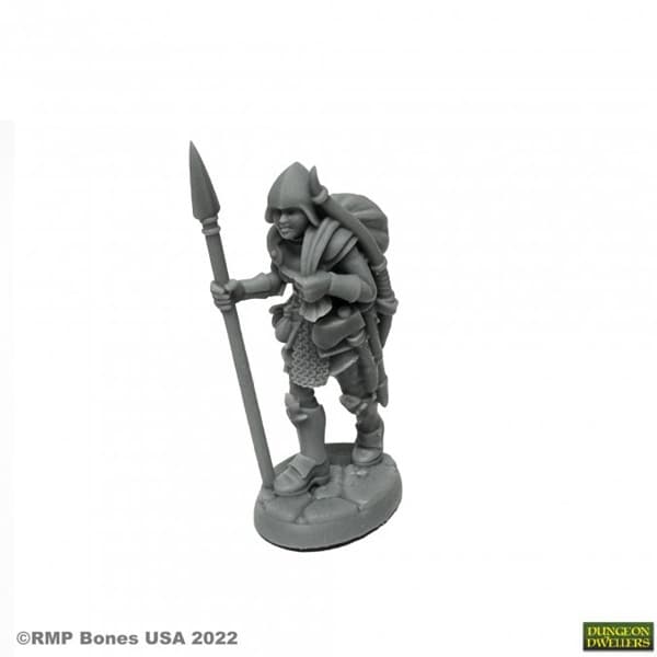 Reaper Bones USA Dungeon Dwellers: Marina, Overladen Henchwoman - Plastic Miniature