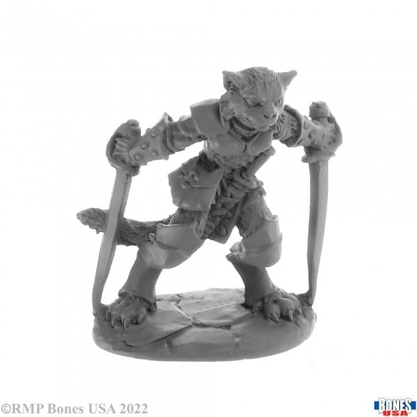 Reaper Bones USA Reaper Legends: Catfolk Rogue, Shadoweyes - Plastic Miniature