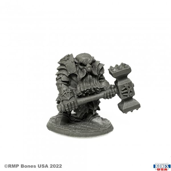 Reaper Bones USA Reaper Legends: Dark Dwarf Pounder - Plastic Miniature