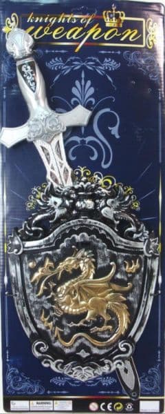 Knights Shield & Weapon Set (Skjold og Sværd) - Plastik / Plastic