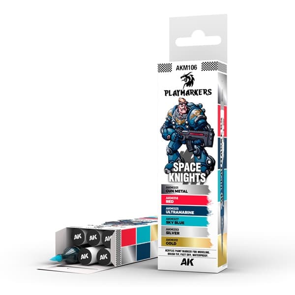 AK Interactive - Playmarkers Set: Space Knights (6 Paint Markers/Malingstuscher)