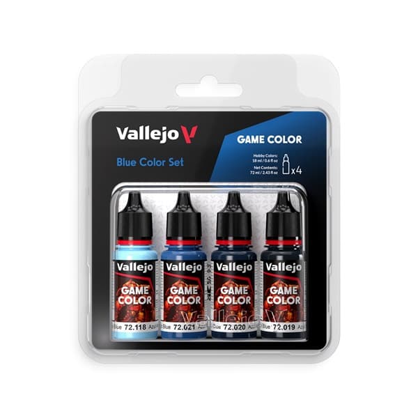 Vallejo Maling - Game Color: Blue Color Set 4 Colors - 18ml