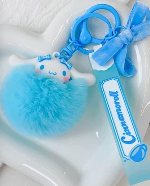 Sanrio - Cinnamoroll - Pom-pom - Keychain / Nøglering