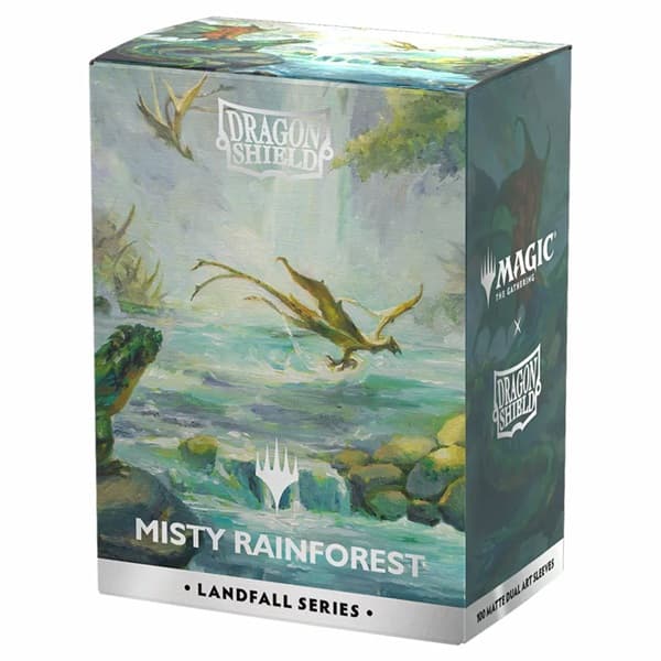 Dragon Shield Deck Protectors - License Sleeves: Magic: The Gathering - Landfall Series: Misty Rainforest - 100 lommer - Dragonshield - Sleeves #AT-16501