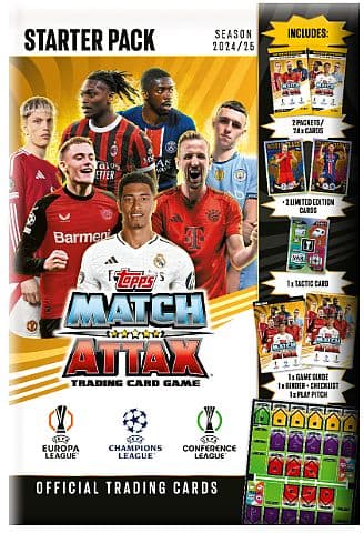 Topps Match Attax - Match Attax 2024/2025: UEFA Champions League - Starter Pack (Startersæt med Boosters, Mappe og mere!)