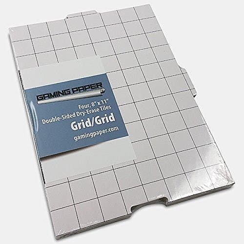 Battle Mat - Gaming Paper Tiles - 4-Pack - 1" Square (8"x11")