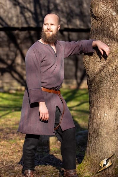 Woodland Tunic - Burgundy Grey - Small - Epic Armoury - Live Rollespil