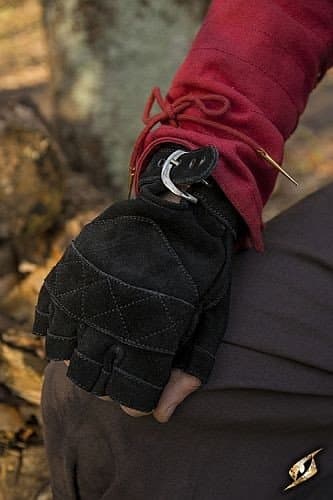 Celtic Suede Gloves Black - Epic Armoury Large Live Rollespil