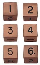 Metallic Dice - Terningesæt - 6 x 6-sidet (d6) - Antique Copper