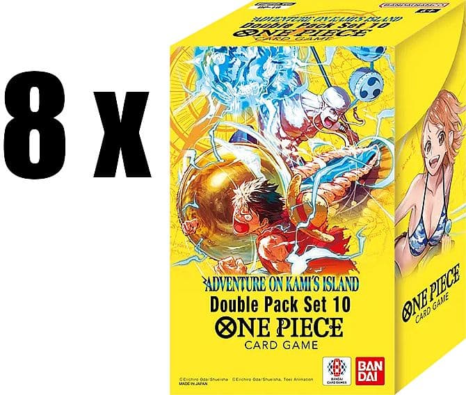 One Piece Card Game: OP15 - DP10 Double Pack Set Display (8 Double Pack Sets, 16 Boosters)