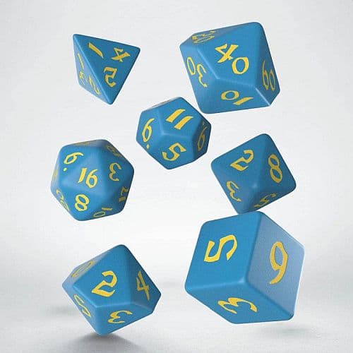 Dice - Terningesæt - 7 terninger - Classic RPG Runic Blue With Yellow