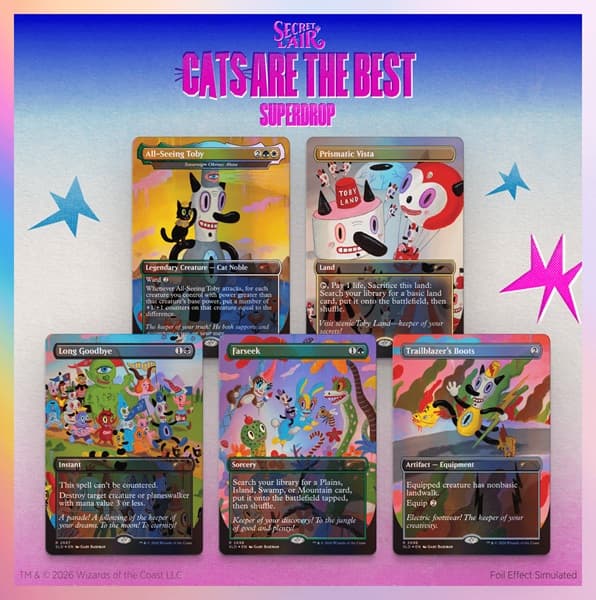 Secret Lair Drop Series (2026): Cats Are The Best Superdrop: Toby's Journey by Gary Baseman​​ (Foil)
