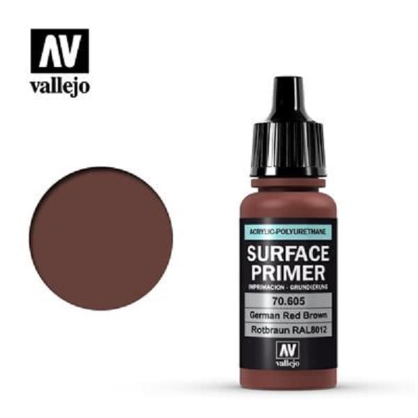 Vallejo - Primer (Acrylic-Polyurethane): German Red Brown RAL8012 (17 ml)
