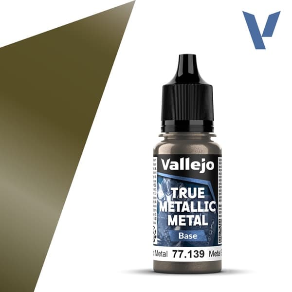 Vallejo Maling - True Metallic Metal: Base - Aged Metal - 18ml