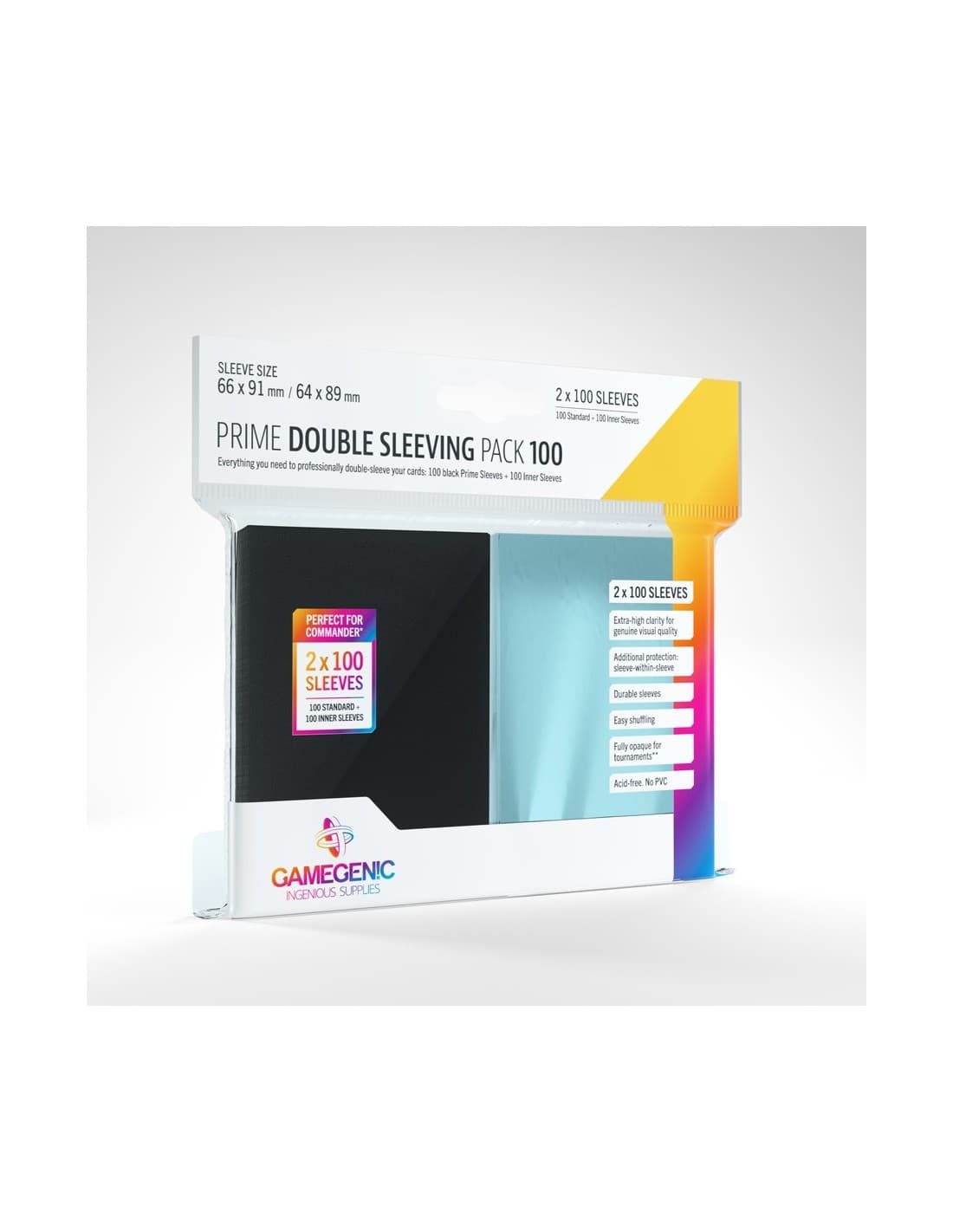 Prime Double Sleeving Pack 2x100 plastiklommer - Sleeves - Gamegenic